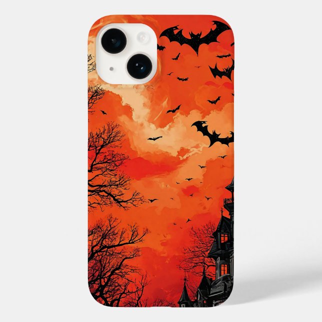 Haunted Mansion Silhouette with Bats Case-Mate iPhone Case (Back)
