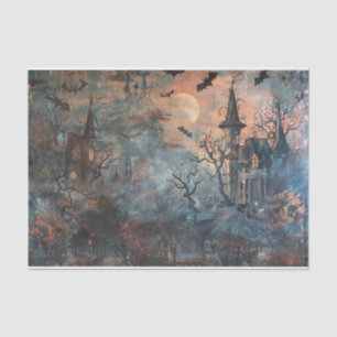Haunted Mansion Spooky Bats Halloween Decoupage Tissue Paper