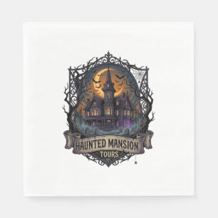 Haunted Mansion Tours Halloween Gothic House Cresc Napkin