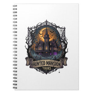 Haunted Mansion Tours Halloween Gothic House Cresc Notebook