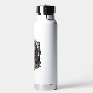 Haunted Mansion Tours Halloween Gothic House Cresc Water Bottle
