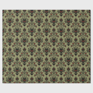 Haunted Mansion Wallpaper Christmas Design Wrapping Paper