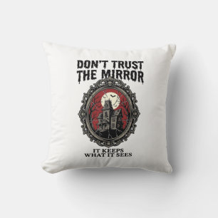 Haunted Mirror Shirt Vintage Engraving Gothic Hous Cushion