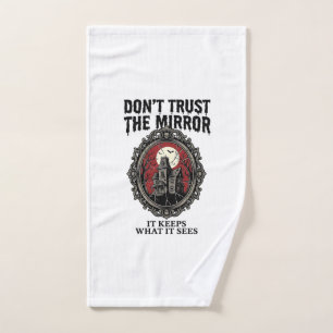Haunted Mirror Shirt Vintage Engraving Gothic Hous Hand Towel