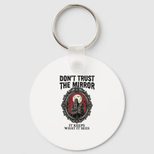 Haunted Mirror Shirt Vintage Engraving Gothic Hous Key Ring