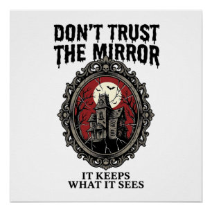 Haunted Mirror Shirt Vintage Engraving Gothic Hous Poster