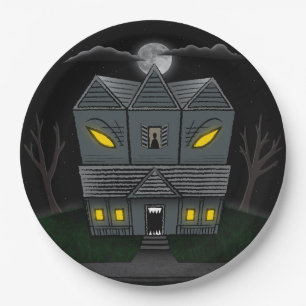 Haunted Monster House Paper Plate