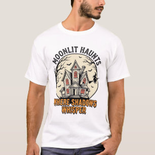 Haunted Moon Shirt Vintage Engraving Spooky House