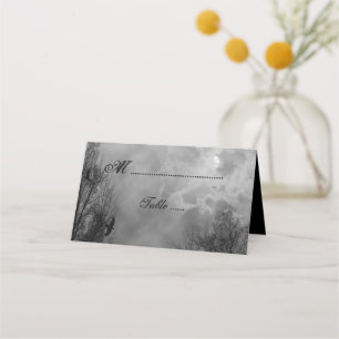 Haunted Moon with Ravens Folded Place Card
