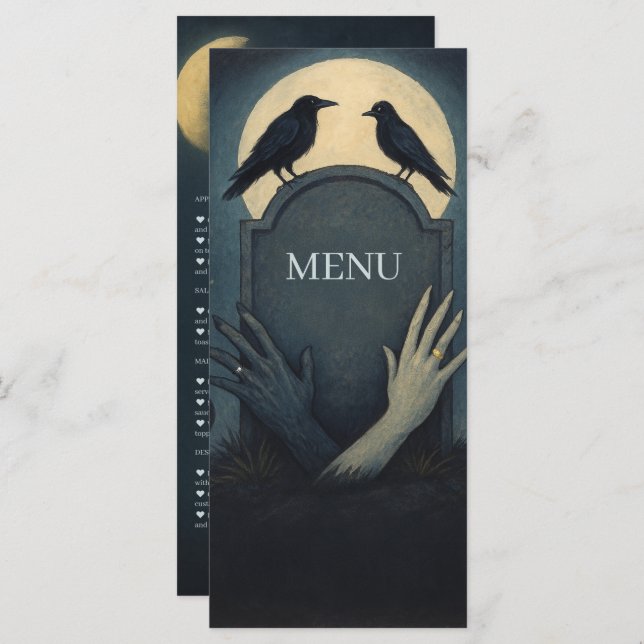 Haunted Moonlight Wedding Zombie Menu (Front/Back)