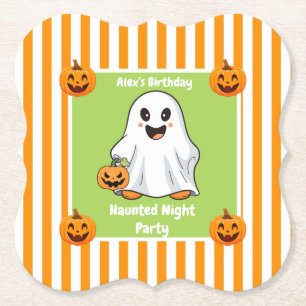 Haunted Night Party Birthday – Halloween night Paper Coaster