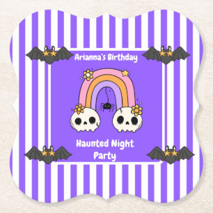 Haunted Night Party Birthday – Halloween night Paper Coaster