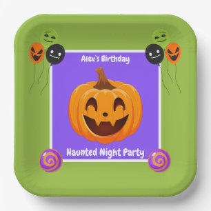 Haunted Night Party Birthday – Halloween night Paper Plate