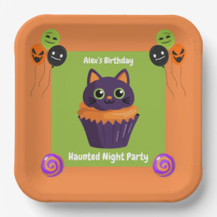 Haunted Night Party Birthday  – Halloween night Paper Plate