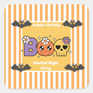 Haunted Night Party Birthday – Halloween night Square Sticker