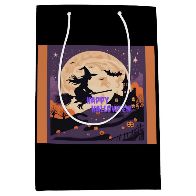 Haunted Night Witch's Flight Medium Gift Bag (Front)