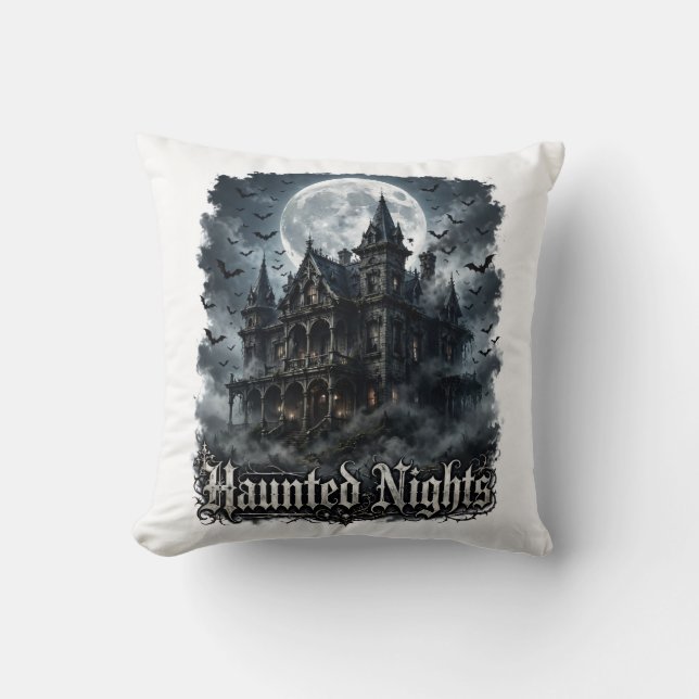 Haunted Nights Throw Pillow (Front)