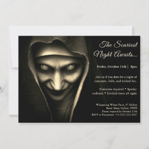 Haunted Nun   Halloween Costume Party Invitation