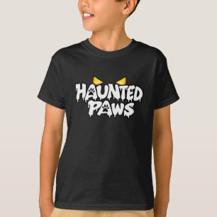 Haunted Paws Spooky Eyes Halloween Children Unisex T-Shirt