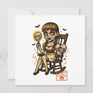 Haunted Pin-Up Doll – Creepy Cute Halloween Holiday Card