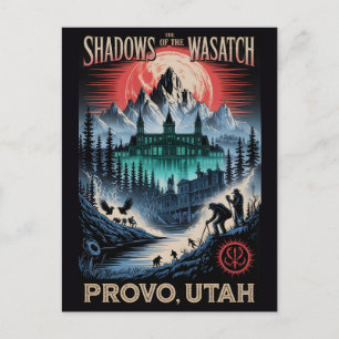 Haunted Provo, Utah vintage horror travel   Postcard