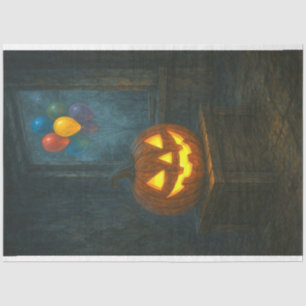 Haunted Pumpkin Decoupage Paper Halloween