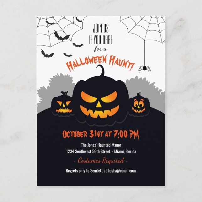 Haunted Pumpkin Patch Invitation Postcard (Front)