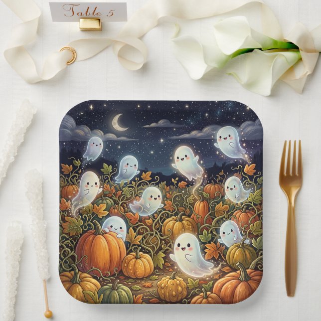 Haunted Pumpkin Patch Paper Plate (Wedding)