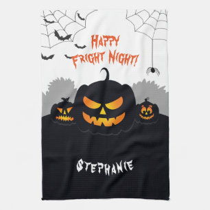 Haunted Pumpkin Patch Tea Towel