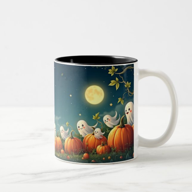 Haunted Pumpkin Patch Two-Tone Coffee Mug (Right)