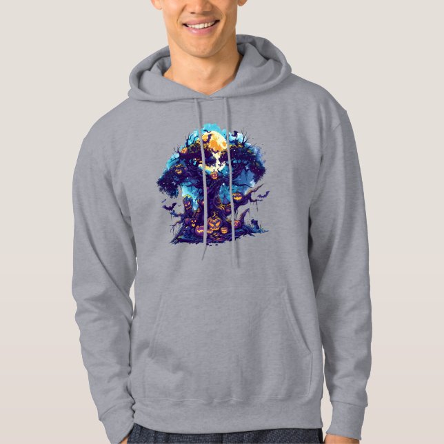 Haunted Pumpkin Tree Halloween T-Shirt Hoodie (Front)