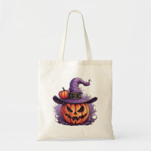 Haunted Pumpkin Witch Tote Bag