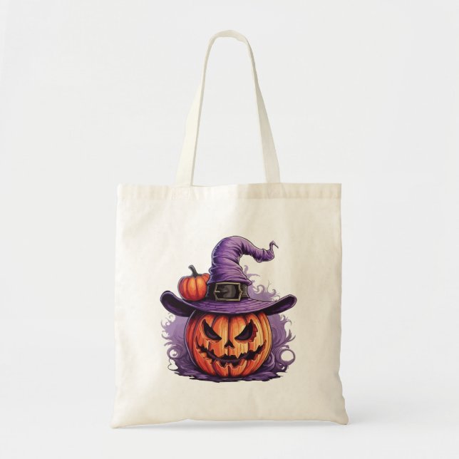Haunted Pumpkin Witch  Tote Bag (Front)