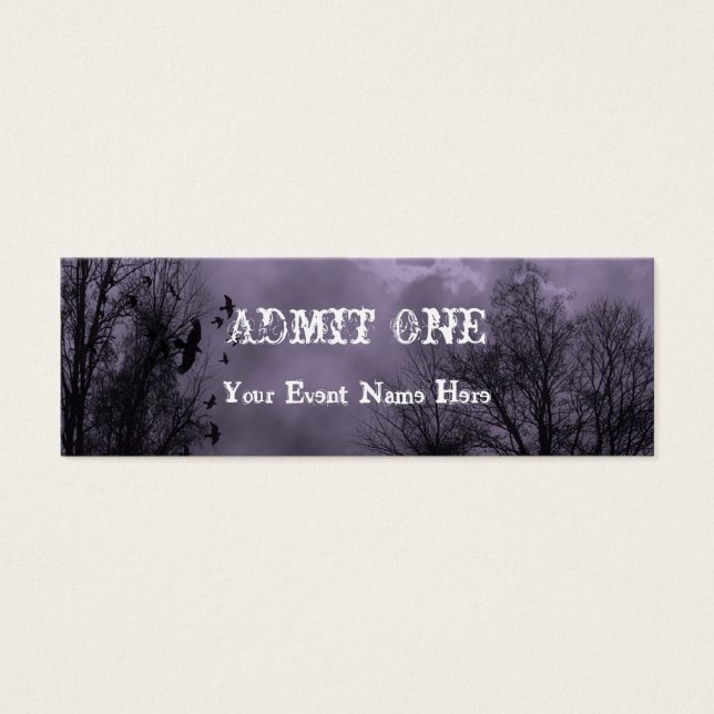 Haunted Purple Sky Halloween Ticket Template (Front)