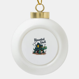 Haunted Shell Turtle Ceramic Ball Christmas Ornament