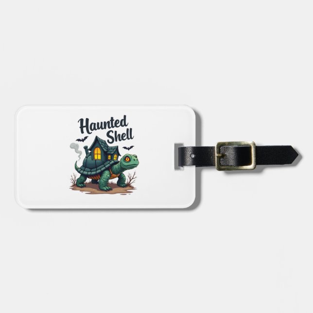 Haunted Shell Turtle Luggage Tag (Front Horizontal)