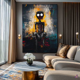 Haunted Silence – Expressive Abstract Figure Art Poster