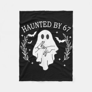 Haunted Six Seven 6 7 Meme 67 Skeleton Hand Hallow Fleece Blanket