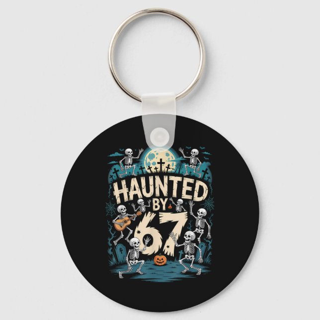 Haunted Six Seven 6 7 Meme 67 Skeleton Hand Hallow Key Ring (Front)