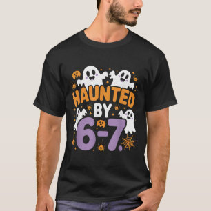 Haunted Six Seven 6 7 Meme 67 Skeleton Hand Hallow T-Shirt