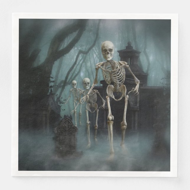 Haunted Skeletons Paper Napkin (Front)