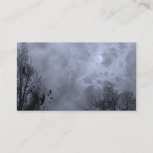 Haunted Sky Blue Mist Business Card Template