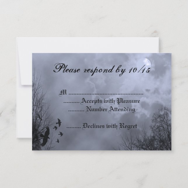 Haunted Sky Blue Mist Custom RSVP Invitation (Back)