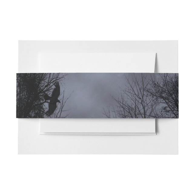 Haunted Sky Blue Mist with Crows Invitation Bands Belly Band (Front Example)