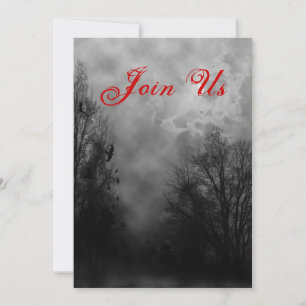 Haunted Sky Custom Halloween Invitation Template