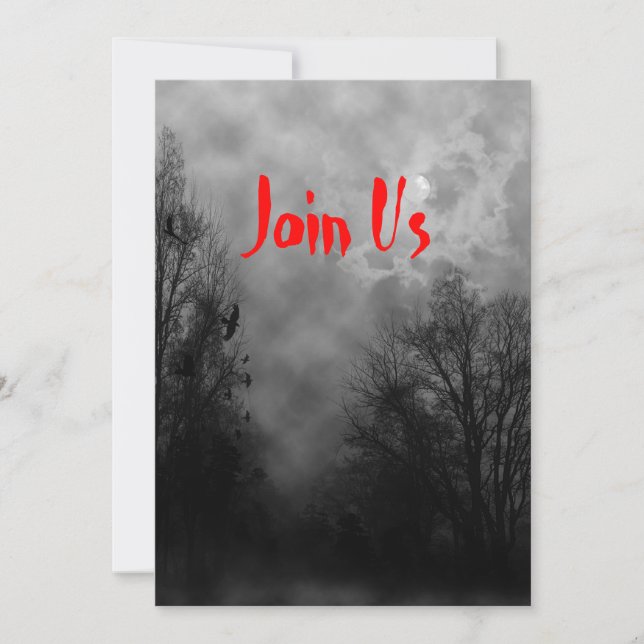 Haunted Sky Custom Halloween Invitation Template (Front)
