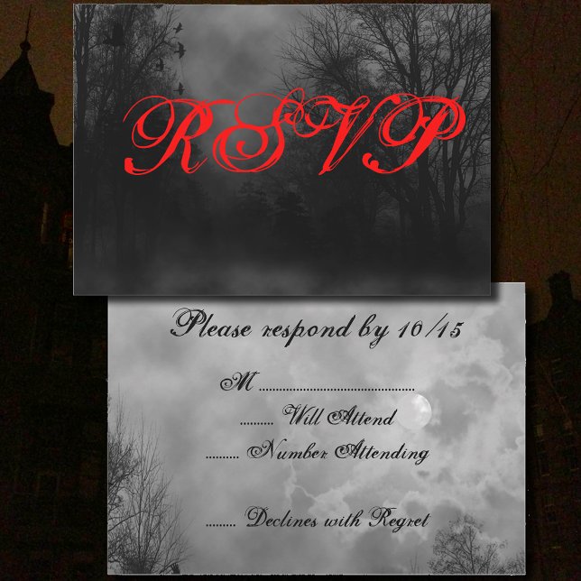 Haunted Sky Halloween RSVP Invitation Template (Creator Uploaded)