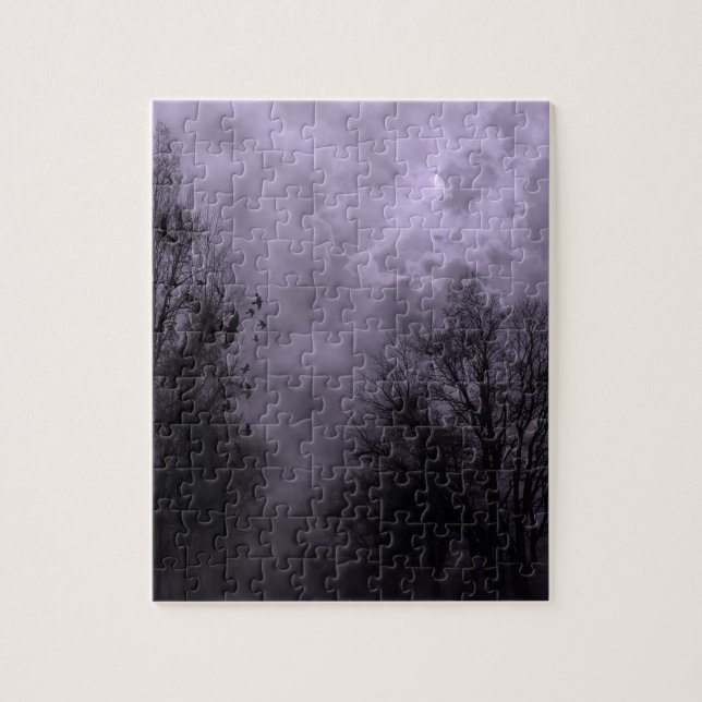 Haunted Sky Purple Mist Jigsaw Puzzle (Vertical)