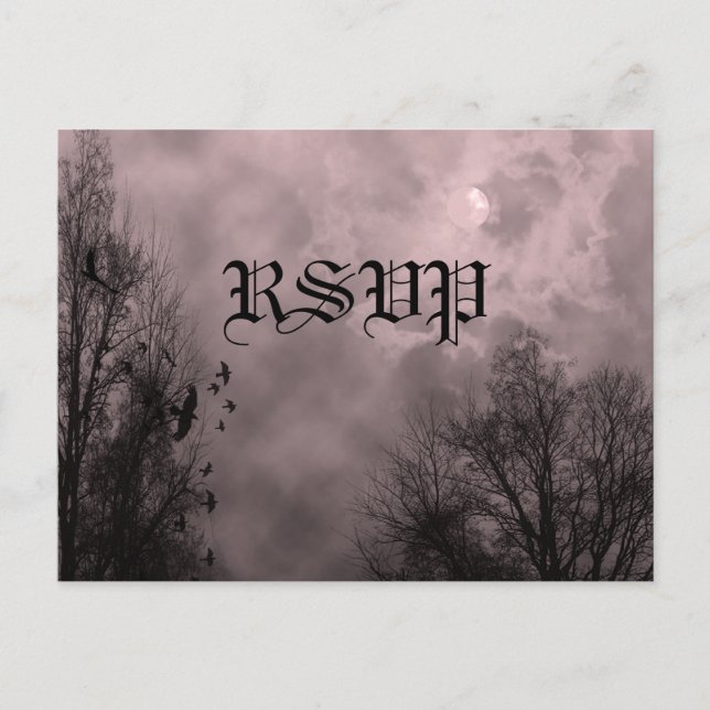 Haunted Sky Red Mist Custom RSVP Postcard (Front)