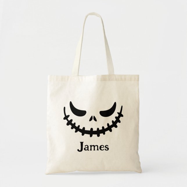 Haunted Smile Halloween Tote Bag (Front)
